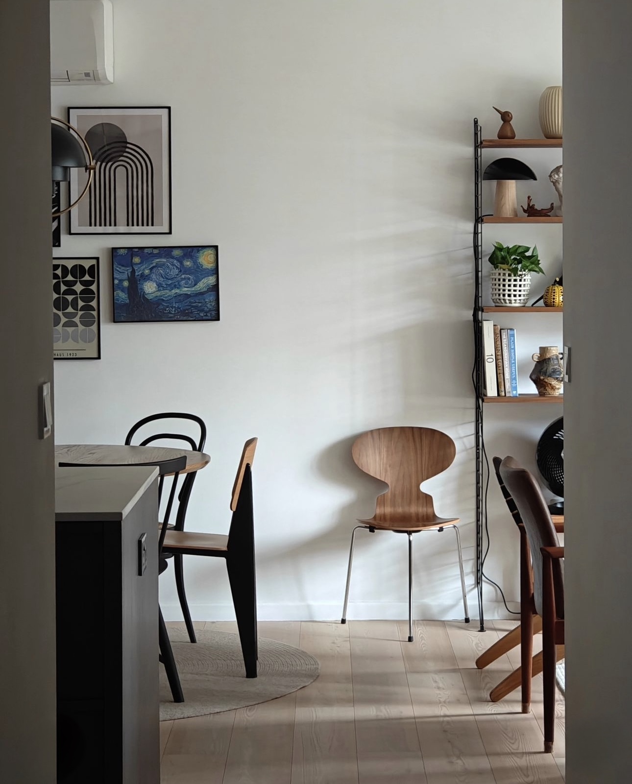 Scandinavian, minimalist home with neutral, earthy tones.
